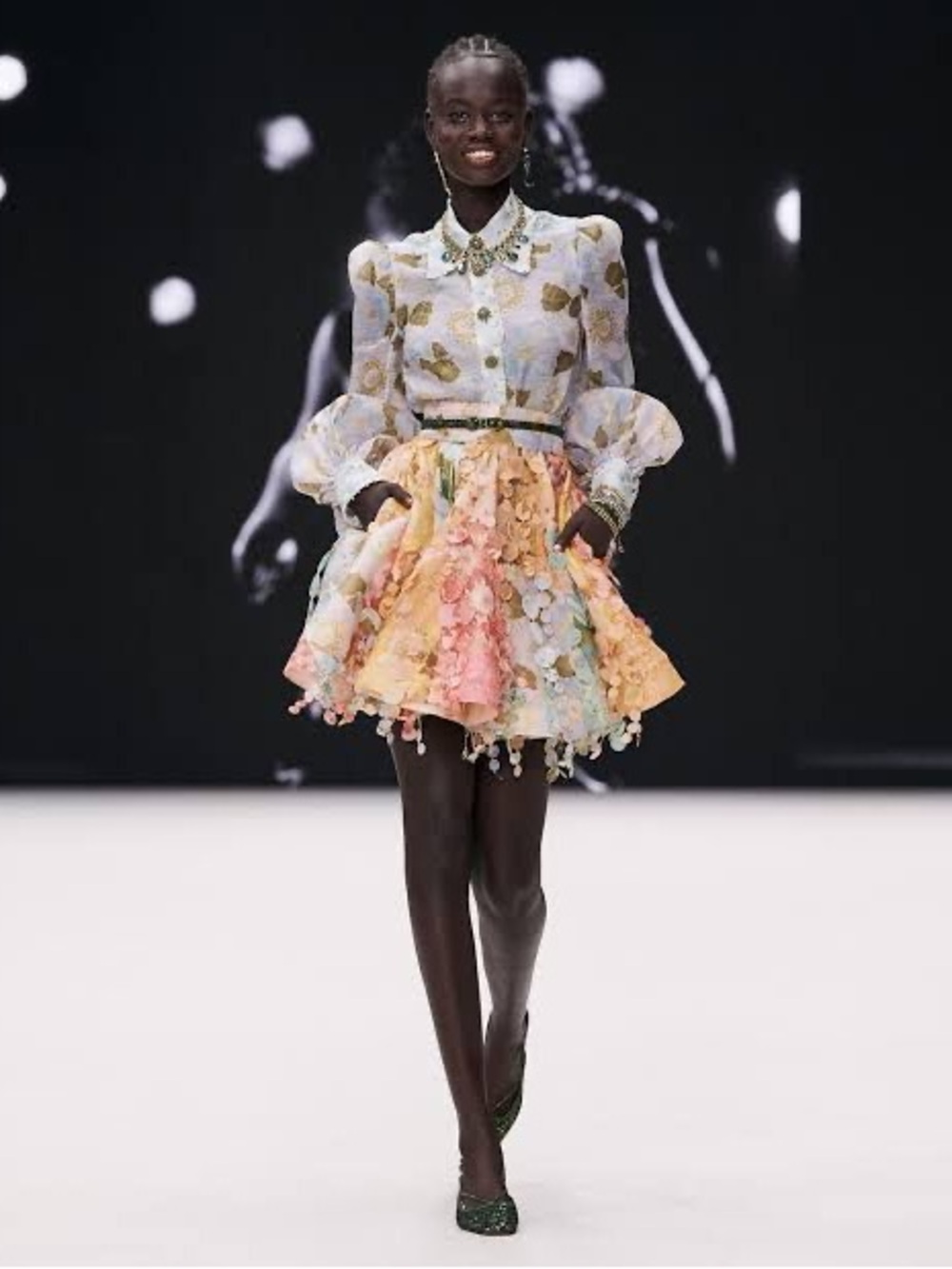 Zimmermann Tempo Disco Patch Tassel Mini Flare Skirt - Picture 2 of 11